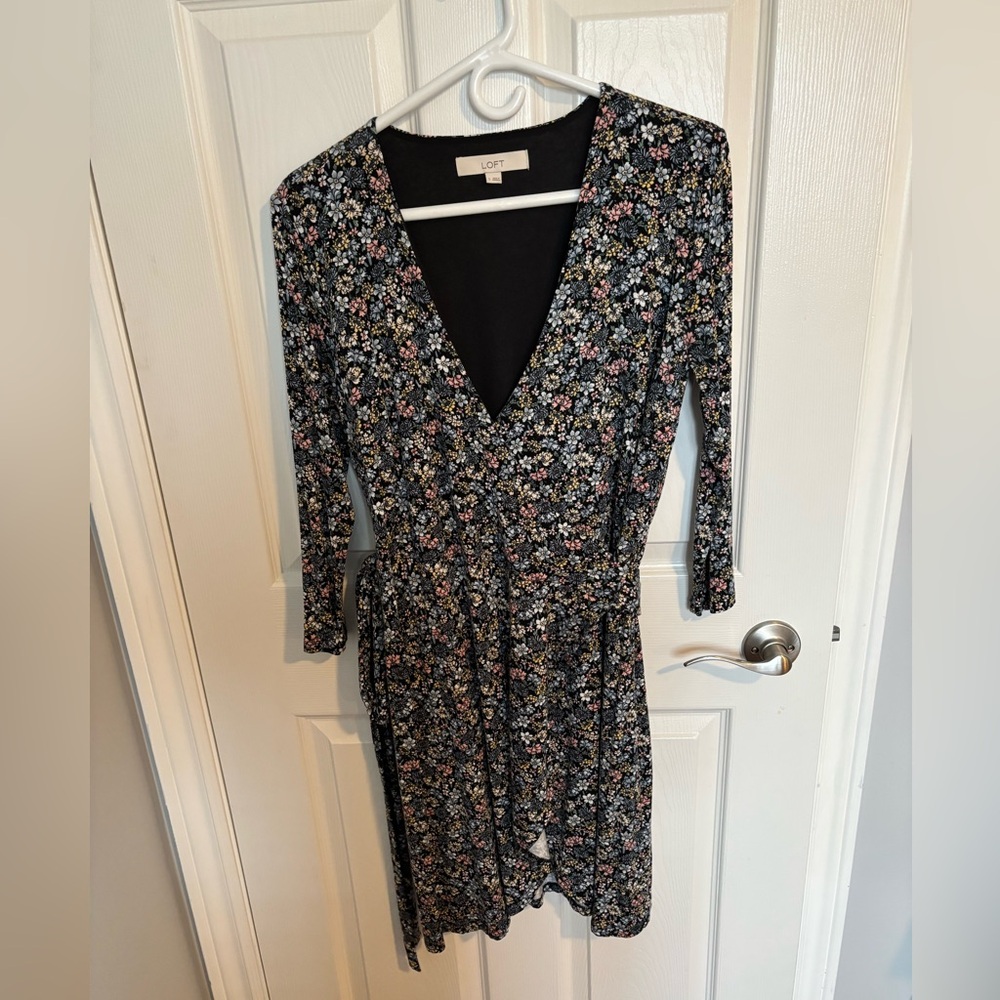 LOFT Women's Floral Wrap Dress